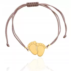    Zsinóros karkötő arany lábbal, INGYENES VÉSZES, 925 EZÜST