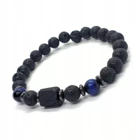    FÉRFI KARKÖTŐ Stones Turmalin Tigrisszem kék vulkáni láva