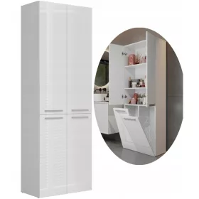    Fürdőszoba oszlop 2 KOSÁRAL Kosárszekrény 3 PALC 60 cm Fényes fehér