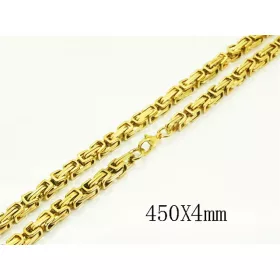    Férfi lánc sebészeti acél, királyi arany szövés, 45 cm, 4 mm, új