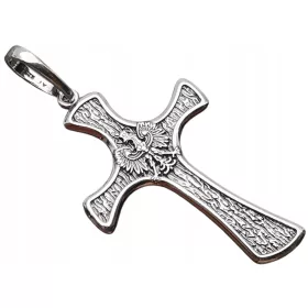    EZÜST KERESZT HAZÁZATI SASVAL, KÉT OLDALÁN DÍSZÍTETT - 9 mm-es tömítés