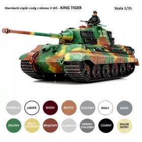    A német King Tiger tank MODELLJE, King Tiger + festékkészlet....