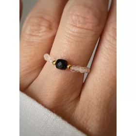  Rugalmas gyűrűs fekete turmalin hegyikristály