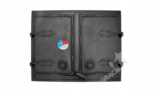 AJTÓ B02 - 44X55 CM + HŐMÉRŐ 0-250°C öntöttvas füstölő kenyérsütőhöz