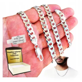    FÉRFI 925 EZÜST LÁNC, SZÉLES PÁNCEL, 8,4 mm, TELJES + VÉSZES