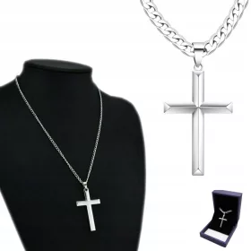    EZÜST LÁNC + FÉRFI TELJES OLASZ KERESZT Diamond Cross lánc