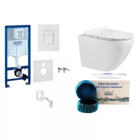   WC SZETT Grohe 39448000 váz friss fehér + pereme nélküli wc csésze + kockák