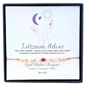    LOVE TALISMAN Női karkötő LOVE AMULET morganit opál rubinból