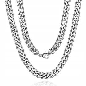    Férfi kubai lánc, sebészeti acél, 60 cm, 8 mm, + ingyenes
