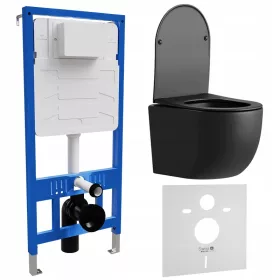    Rejtett keret készlet falra akasztható WC-csészével KATRINA fekete SWISS MEYER