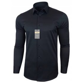    Férfi fekete testes ing Lavier - SLIM FIT Cotton S-es méret