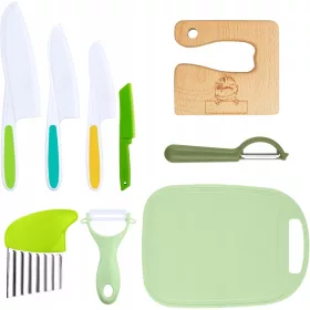    KONYHAI SZETT A SZÜLŐKEL FŐZNI TANULÓ GYERMEKNEK BIZTONSÁGOS KÉSDESZÁK