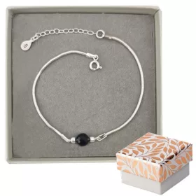    EZÜST KARKÖTŐ, SUPPER ÉS TERMÉSZETKŐ, FEKETE TOURMALIN, EZÜST 925