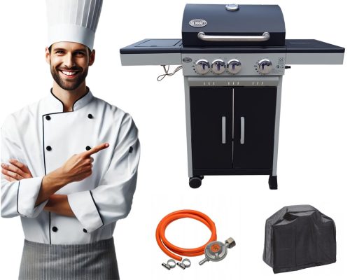  DEKRAFT GÁZGRILL 3+1 ÉGŐS ÖNTVÉS Rács + COVER DE (NEBRASKA)