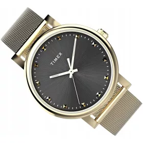    DIVATOS ARANY NŐI ÓRA TIMEX TW2W19500 ARANY HÁLÓS TRANSCEND - SZETT!