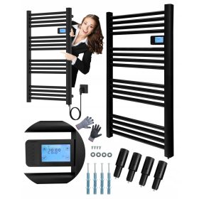    ELEKTROMOS LÉTRA fürdőszoba radiátor 500W LCD 96 cm x 54 cm fekete LUX