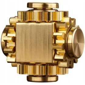  Pure Brass Cube Gears Linkage Fidget Spinner