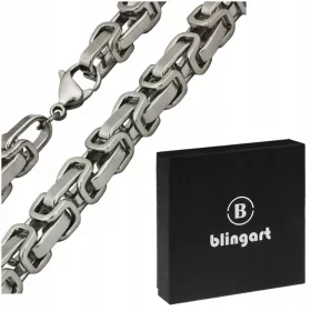    Férfi acéllánc nyaklánc, ROYAL bizánci szövés, 123g 8mm ACÉL