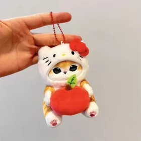    12/20 cm-es aranyos plüss baba macska nyúl kutyává, macska babajátékok medál aranyos