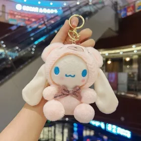    Kawaii plüss kulcstartó My Melody Sanrio Cinnamoroll aranyos rajzfilm kulcstartó f
