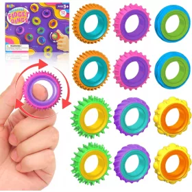    Fidget Toys érzékelő gyűrűk gyerekeknek: 12db Finger Spinner gyűrűk