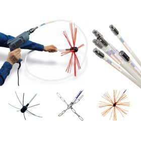    Erős kombinált készlet CYKLON 12m - 3 FEJES kéménytisztító fúrógéphez