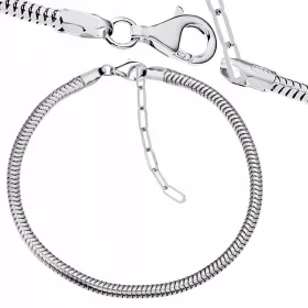    Moduláris karkötő, talp a kígyóbűvészekhez, 3mm, 925 ezüst, állítható oxid