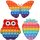 Push Bubble Pop It Owl Strawberry Butterfly 3 db