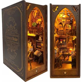    Book Nook DIY Dollhouse Booknook Kit Book Nook Miniatűr LED lámpa