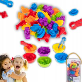    Oktatási készlet 36 színes Montessori járműből – autók, rakéták, hajók