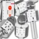  VEZETÉK NÉLKÜLI KARAOKE MIKROFON BLUETOOTH HANGSZÓRÓ EZÜST AJÁNDÉK