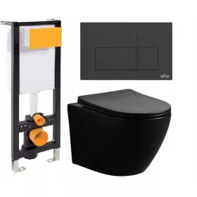    WC SZETT ARBO SLIM FRAME 35 CM GOMBOS TÁL SLIM RIM FEKETE MATT