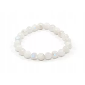  Natúr MOONSTONE karkötő, sima golyók, 8mm