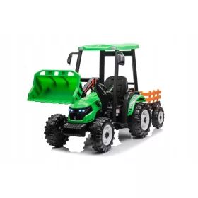    Traktor fülkével, pótkocsival és kanállal TITAN 2x200W 24V ERŐS 10 km/h-ig