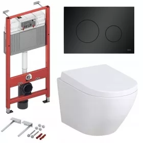    TECE ALAP WC SZETT KERET TECE MOST GOMB MATT FEKETE ARBO TÁL SLIM RIM