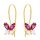  ARANY FÜLBEEVŐ Női pr. 585 Pink Butterflies cirkóniákkal a Biglu 14k-n