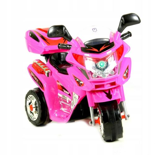  Akkus motorkerékpár gyerekeknek, LED csomagtartó MOTO-S-2-PINK