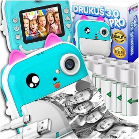    totalstore kamera MINI TERMÁLIS NYOMTATÓ DRUKUŚ 3.0 PRO + ROLLERS türkiz