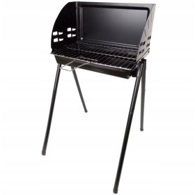  HAJTHATÓ FÉM faszén BBQ grill 39cm x 23cm magasság 73cm