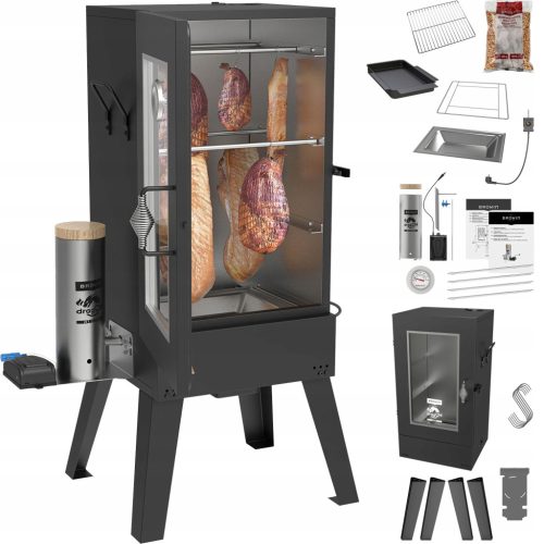  ELEKTROMOS SMOKEHOUSE BROWIN dragON AUTOMATA FÜSTKELTŐ ÜVEG 70L