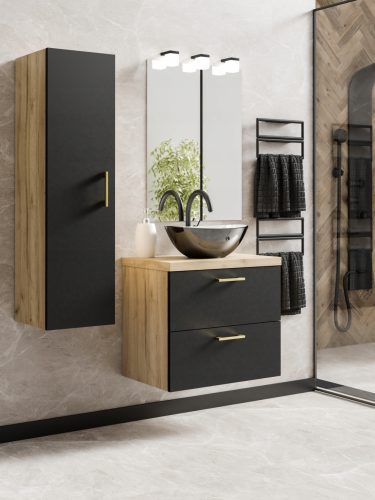  LUNA 60 fürdőszobabútor garnitúra, szekrény, mosdó, bútorkészlet 60