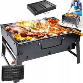    HAJTHATÓ GRILLTÁK TURISZTARTÓ KEMPINGEZÉS BBQ HORDOZHATÓ SZÉNHEZ