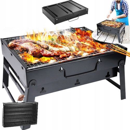  HAJTHATÓ GRILLTÁK TURISZTARTÓ KEMPINGEZÉS BBQ HORDOZHATÓ SZÉNHEZ