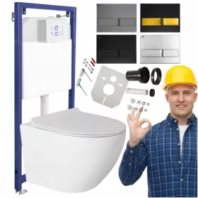    Rejtett keret SUPER SLIM WC készlet CARLA SLIM tál ülőgomb