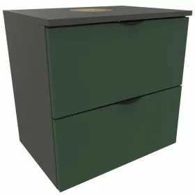    A mosdó alá lógó fürdőszobai szekrény 60 cm 2 fiókos antracit zöld