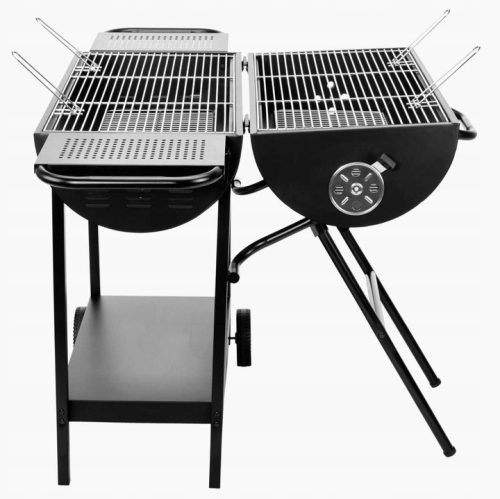  NAGY, kényelmes KERTI SZÉN GRILL praktikus DUPLÁRACS 139x74cm