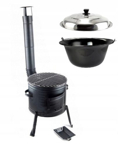  TÉZI KONYHA fi 36 + VEZETŐ 14 L fekete + fedél + grillrács