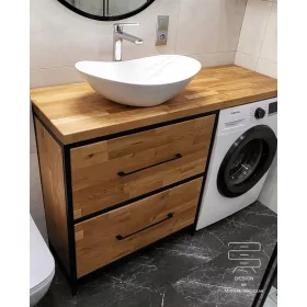    Fürdőszoba mosogató szekrény mosógéphez tölgy tetőtéri komód 150x55x90cm