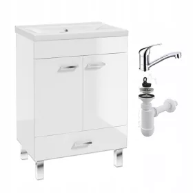    Fehér álló fürdőszobai szekrény mosdóval 50 x 40 fényes forgócsap