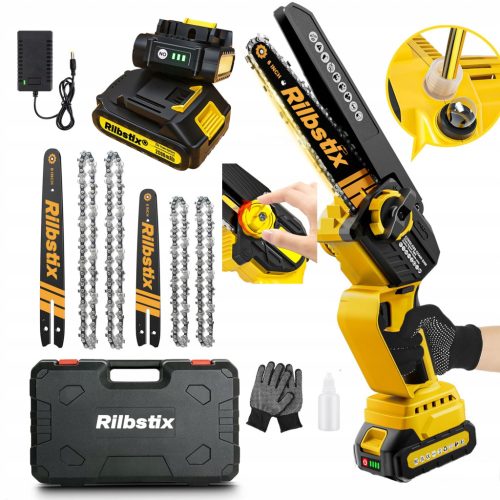  Akkumulátoros MINI elektromos kerti fűrész ágokhoz 8 hüvelyk 1400W + LÁNC